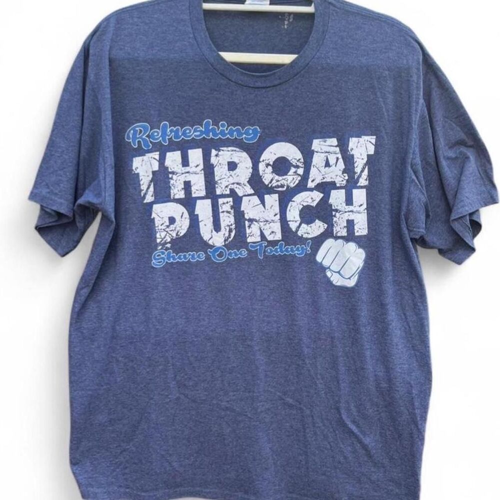 Blue-Grey "Refreshing Throat Punch" Tee | XL I Vintage Vibes